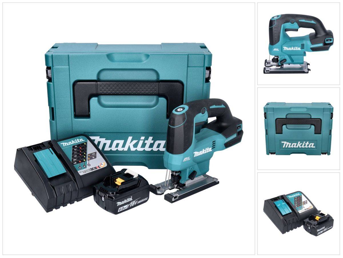 Makita DJV 184 RG1J Akku Pendelhub Stichsäge 18 V Brushless + 1x Akku 6,0 Ah + Ladegerät + Makpac