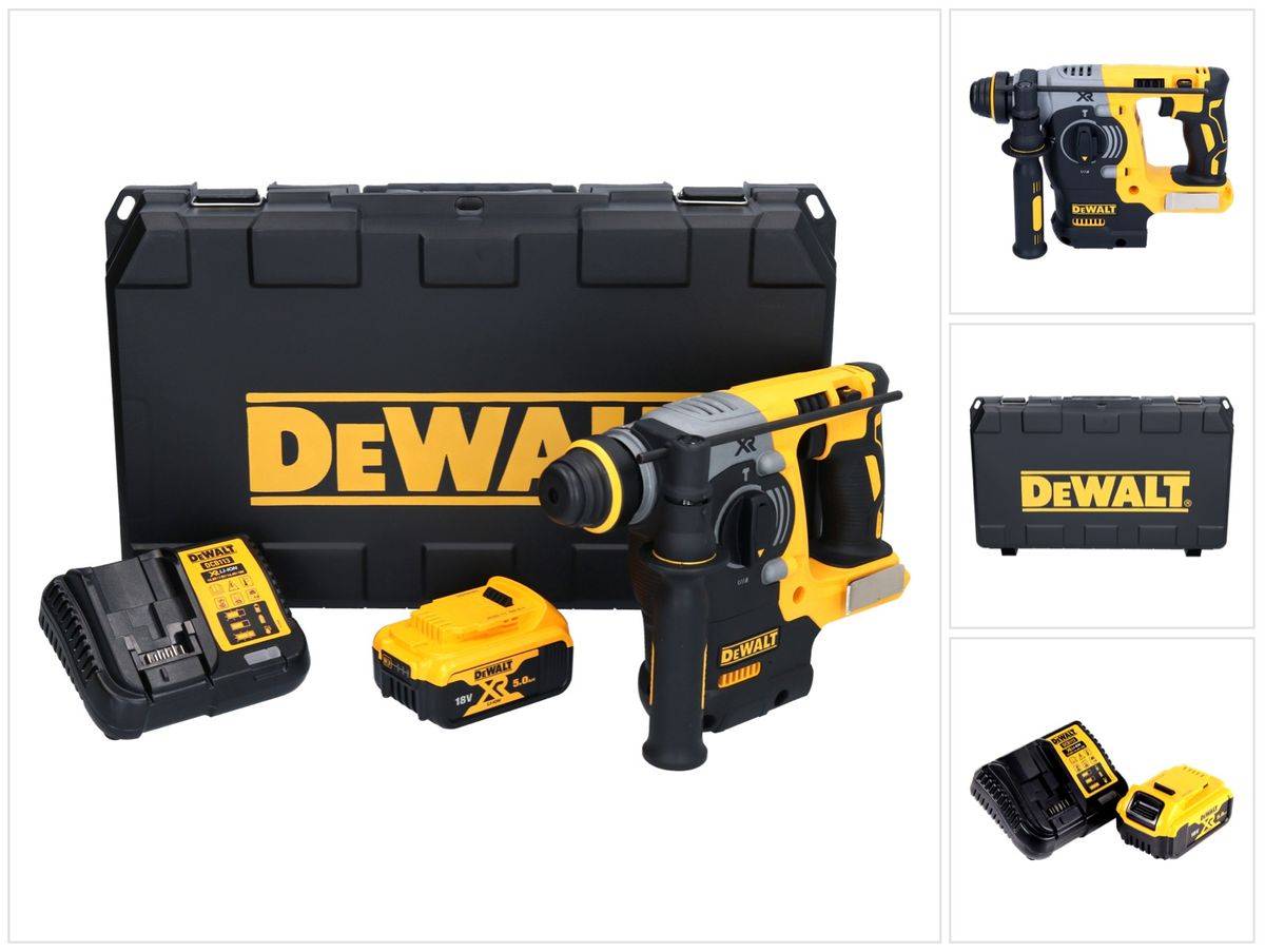 DeWalt DCH 273 P1 Akku Kombihammer 18 V 2,1 J SDS Plus Brushless + 1x Akku 5,0 Ah + Ladegerät + Koffer