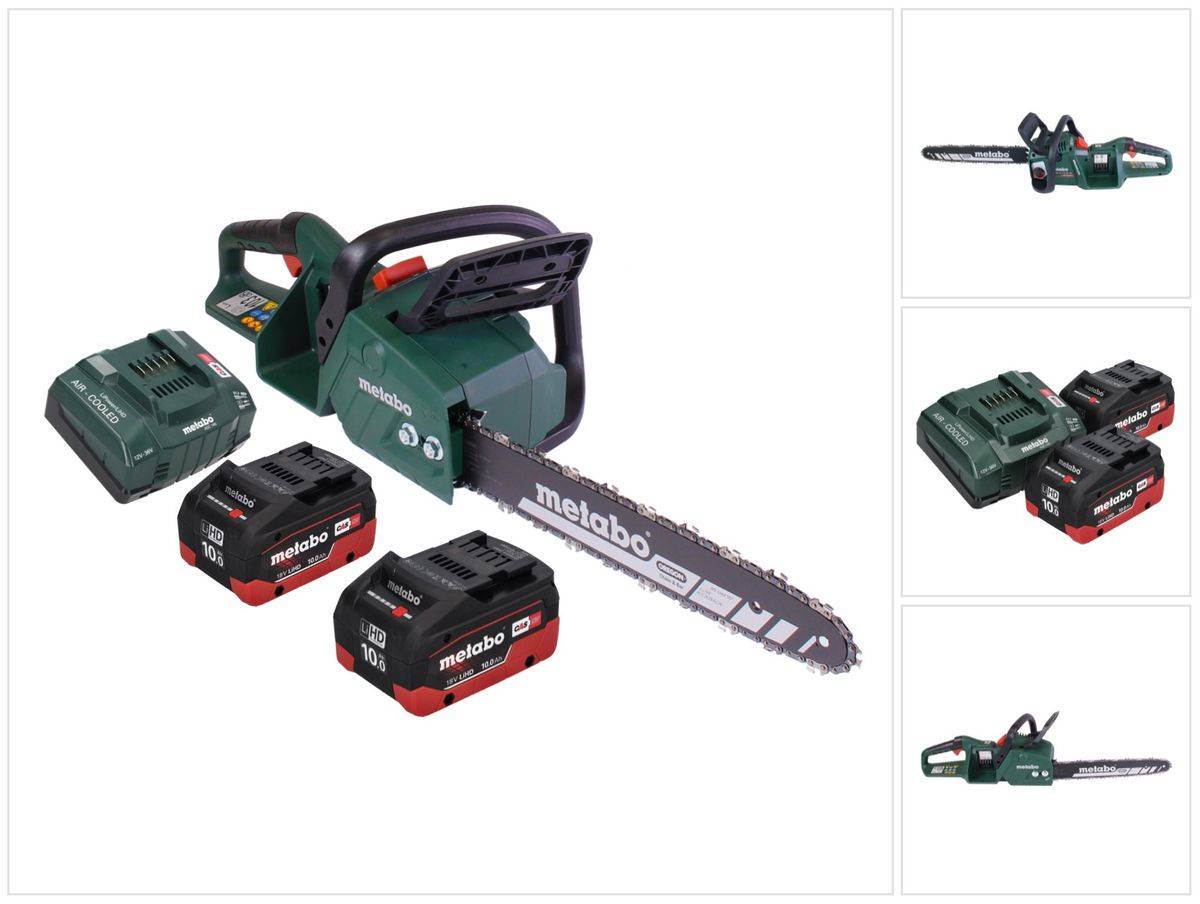Metabo MS 36-18 LTX BL 40 Akku Kettensäge 36 V ( 2x 18 V ) 40 cm 22 m/s Brushless + 2x Akku 10,0 Ah + Ladegerät
