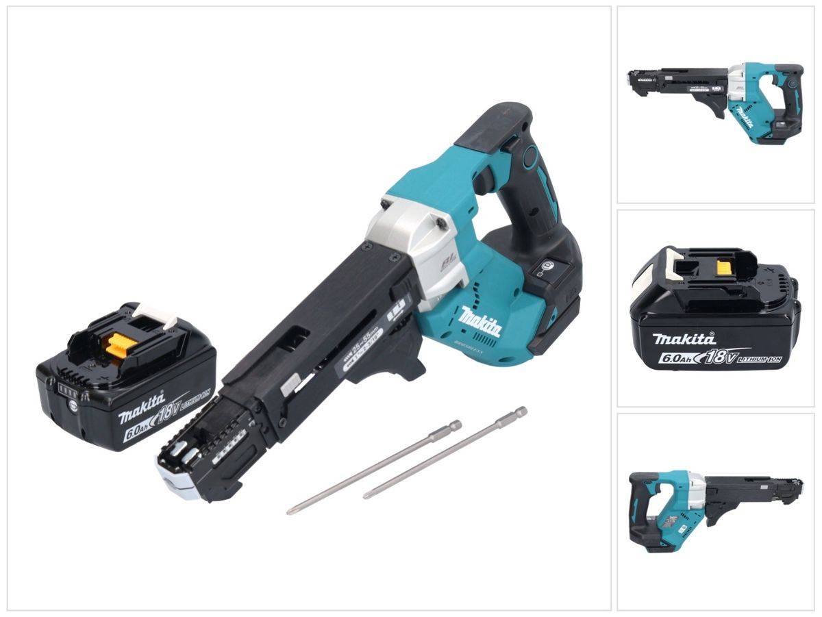 Makita DFR 551 G1 Akku Magazinschrauber 18 V 25 - 55 mm Brushless + 1x Akku 6,0 Ah - ohne Ladegerät