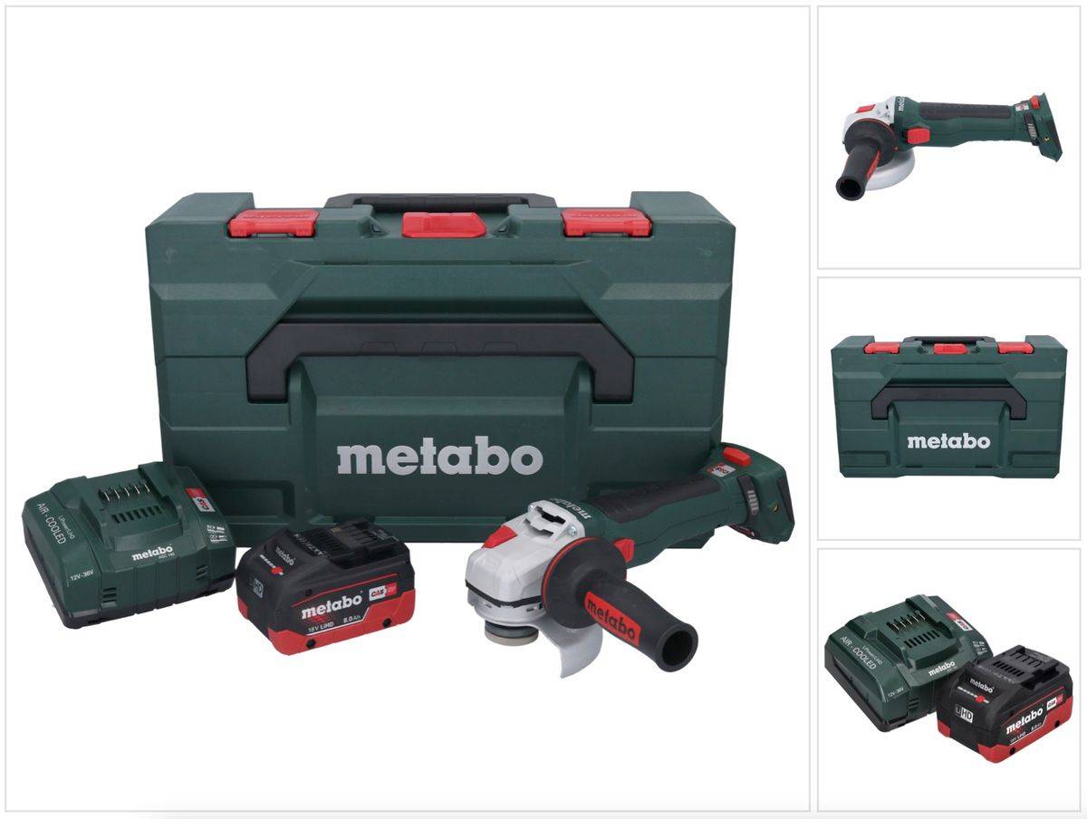 Metabo WB 18 LT BL 11-125 Quick Akku Winkelschleifer 18 V 125 mm Brushless + 1x Akku 8,0 Ah + Ladegerät + metaBOX