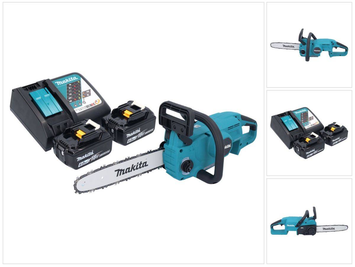 Makita DUC 307 RGX2 Akku Kettensäge 18 V 30 cm 7,7 m/s Brushless + 2x Akku 6,0 Ah + Ladegerät