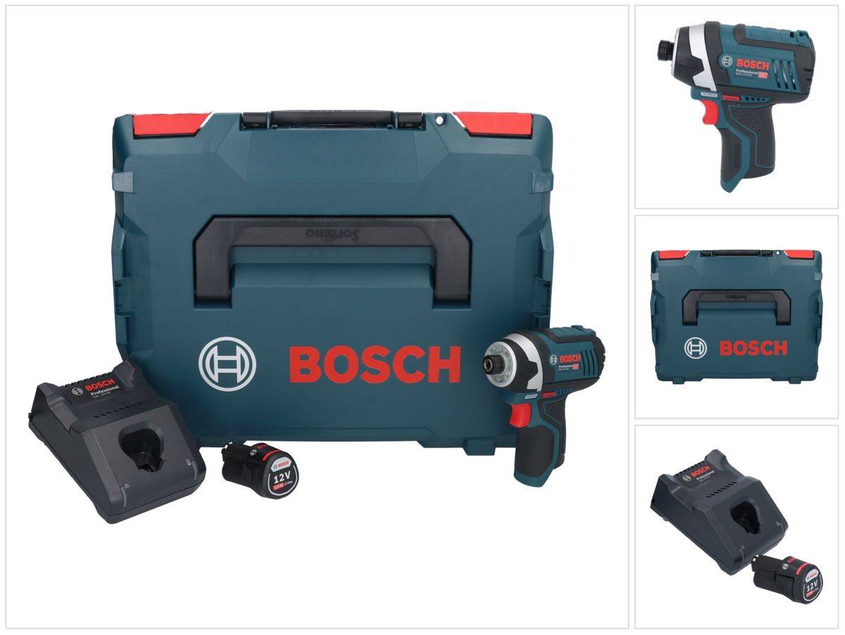 Bosch GDR 12V-105 Professional Akku Drehschlagschrauber 12 V 105 Nm 1/4" + 1x Akku 2,0 Ah + Ladegerät + L-Boxx