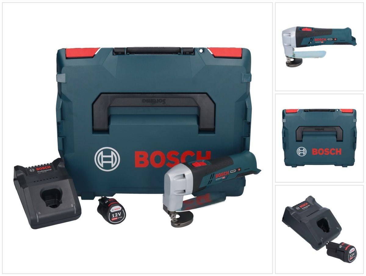 Bosch GSC 12V-13 Professional Akku Blechschere 12 V + 1x Akku 2,0 Ah + Ladegerät + L-Boxx