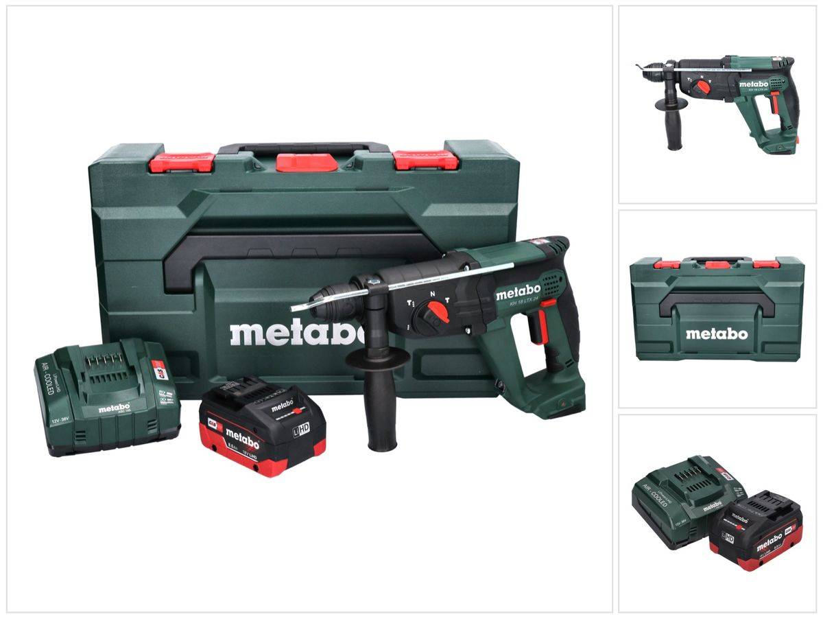 Metabo KH 18 LTX 24 Akku Kombihammer 18 V 2,1 J SDS plus + 1x Akku 8,0 Ah + Ladegerät + metaBOX