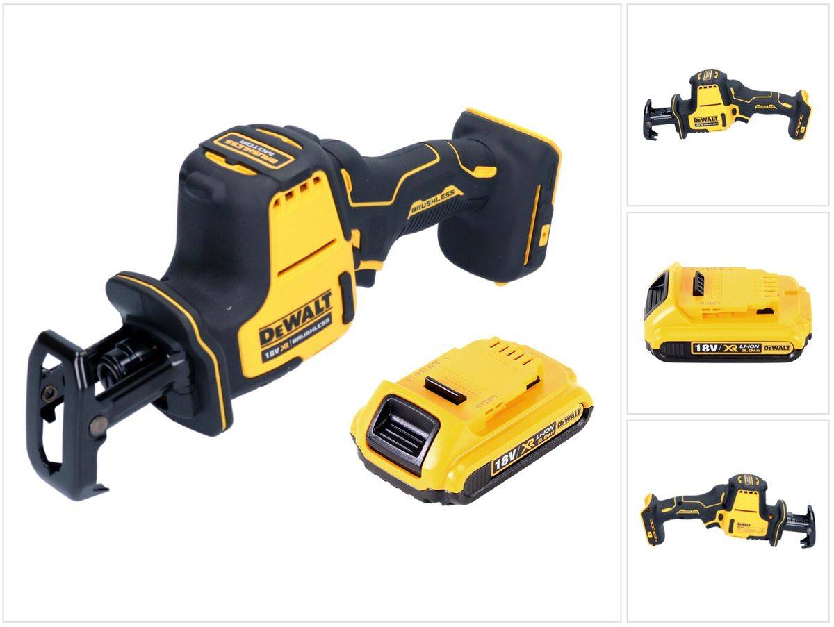 DeWalt DCS 369 N Akku Säbelsäge Reciprosäge 18 V Brushless + 1x Akku 2,0 Ah - ohne Ladegerät