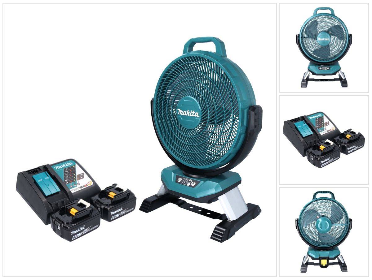 Makita DCF 301 RT Akku Ventilator Lüfter 18 V 33 cm + 2x Akku 5,0 Ah + Ladegerät
