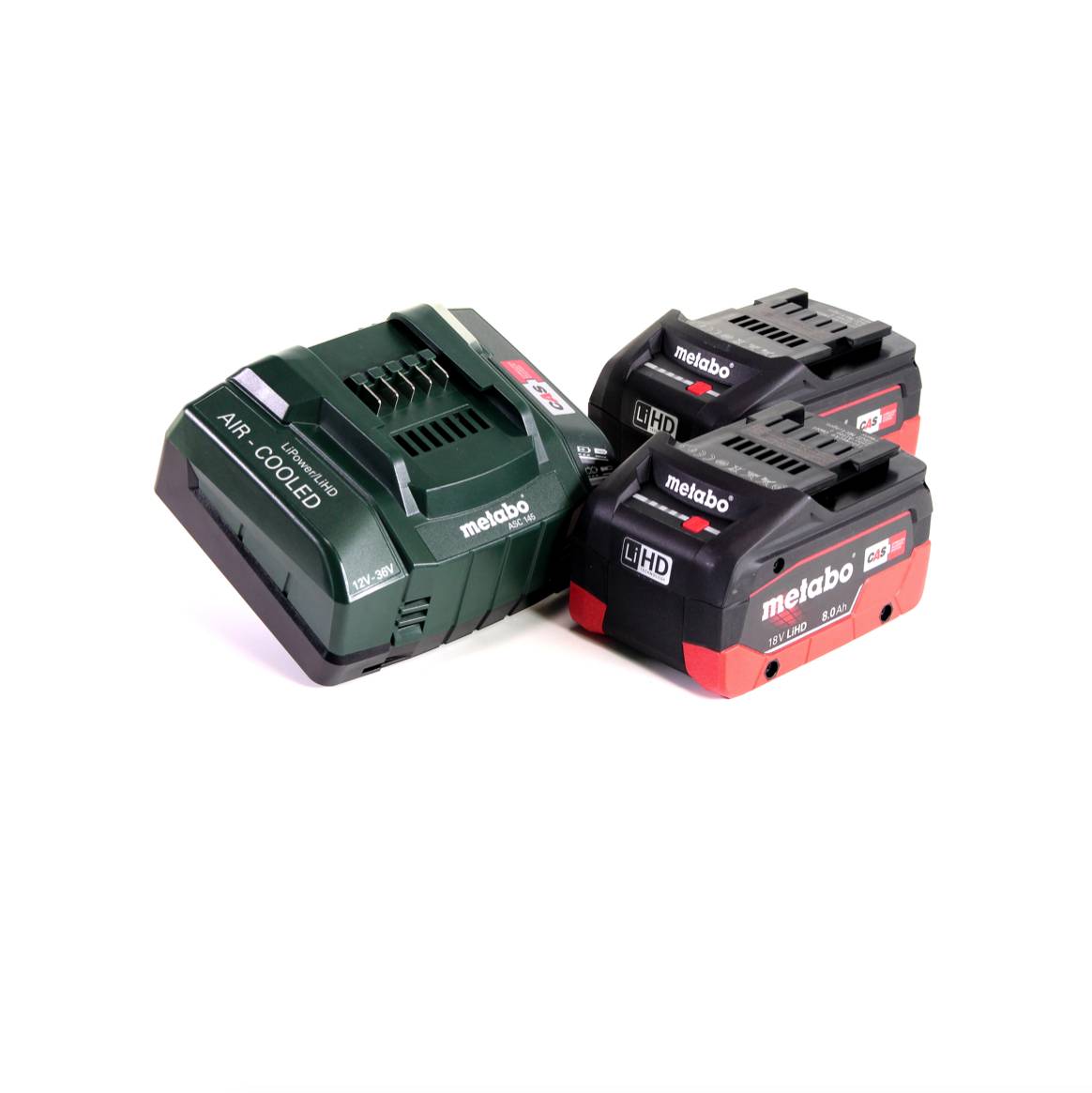 Metabo LiHD 2x Akkupack 18V 8,0Ah ( 625369000 ) + Metabo Ladegerät ASC 145 ( 627378000 )