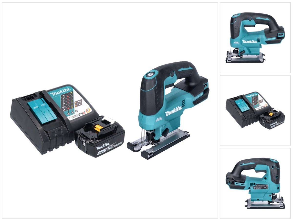 Makita DJV 184 RT1 Akku Pendelhub Stichsäge 18 V Brushless + 1x Akku 5,0 Ah + Ladegerät