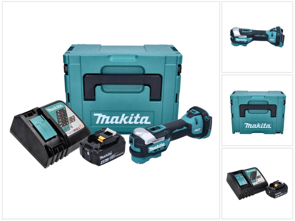 Makita DTM 52 RM1J Akku Multifunktionswerkzeug 18 V Starlock Max Brushless + 1x Akku 4,0 Ah + Ladegerät + Makpac