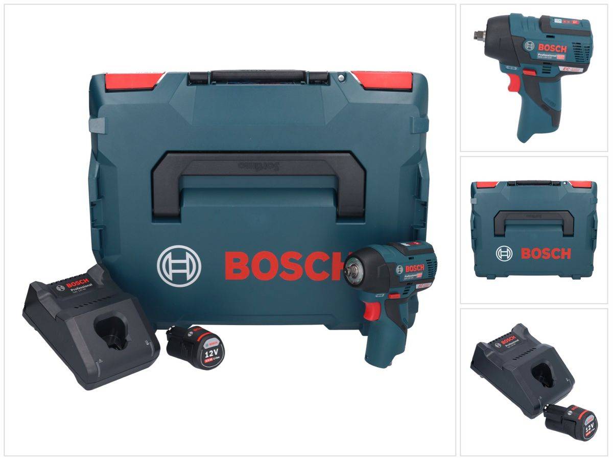 Bosch GDS 12V-115 Professional Akku Drehschlagschrauber 12 V 115 Nm 3/8" Brushless + 1x Akku 3,0 Ah + Ladegerät + L-Boxx