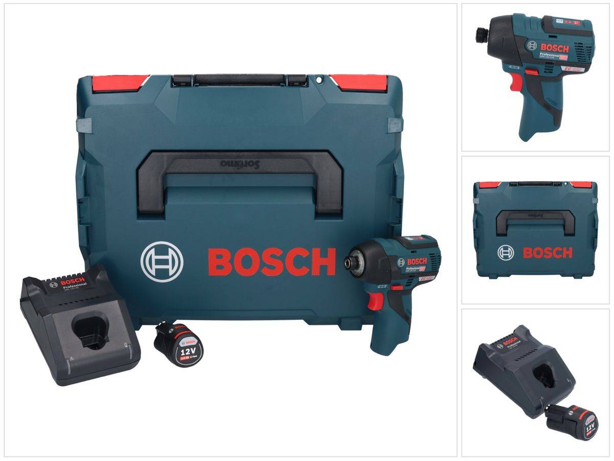 Bosch GDR 12V-110 Professional Akku Drehschlagschrauber 12 V 110 Nm 1/4" Brushless + 1x Akku 3,0 Ah + Ladegerät + L-Boxx