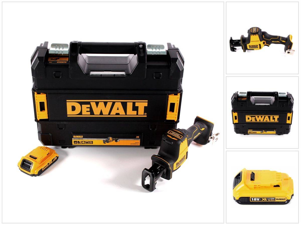 DeWalt DCS 369 NT Akku Säbelsäge 18 V + 1x Akku 2,0 Ah + TSTAK - ohne Ladegerät
