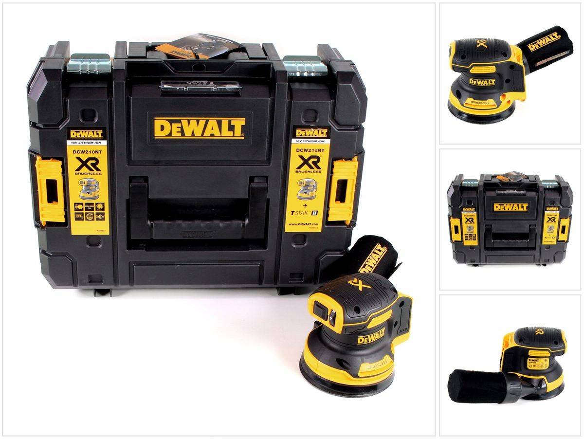 DeWalt DCW 210 NT Akku Exzenterschleifer 18V 125mm Brushless Solo + TSTAK - ohne Akku, ohne Ladegerät