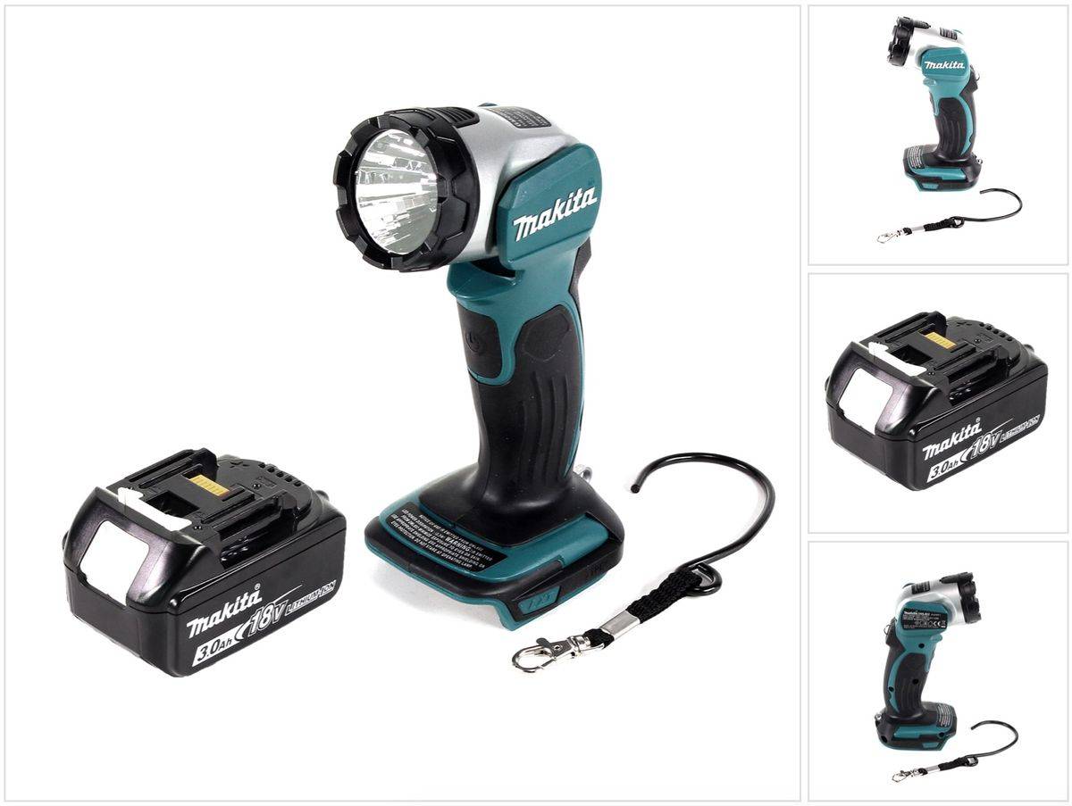 Makita DML 802 F1 Akku Lampe 18 V Li-Ion für 14,4 und 18 V Akku + 1 x 3,0 Ah Akku - ohne Ladegerät