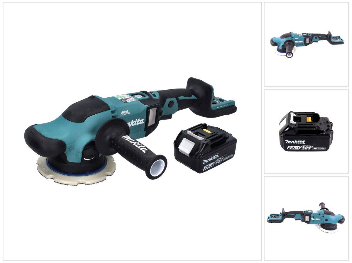 Makita DPO 600 F1 Akku Exzenterpolierer 18 V 150 mm XPT Brushless + 1x Akku 3,0 Ah - ohne Ladegerät
