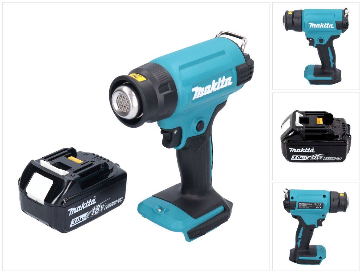 Makita DHG 180 F1 Akku Heißluftgebläse 18 V 550 °C + 1x Akku 3,0 Ah - ohne Ladegerät