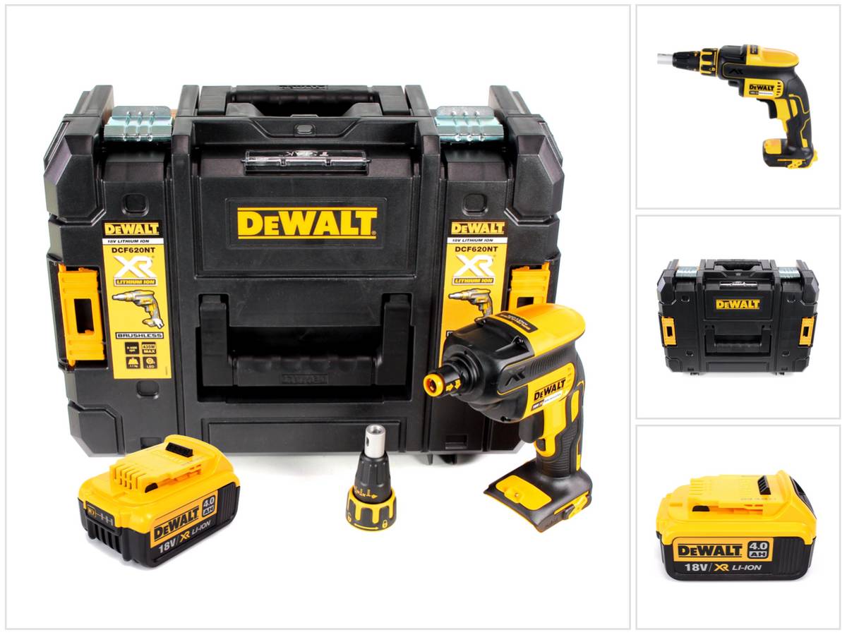 DeWalt DCF 620 NT Akku Trockenbauschrauber 18 V 30 Nm Brushless + 1x Akku 4,0 Ah + TSTAK - ohne Ladegerät