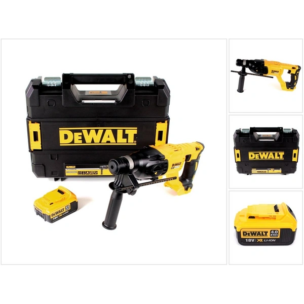 DeWalt DCH 133 NT Akku Kombihammer 18V 2,6J SDS plus Brushless + 1x Akku 4,0Ah + TSTAK - ohne Ladegerät DeWalt DCH 133 NT Akku Kombihammer 18V 2,6J SDS plus Brushless + 1x Akku 4,0Ah + TSTAK - ohne Ladegerät