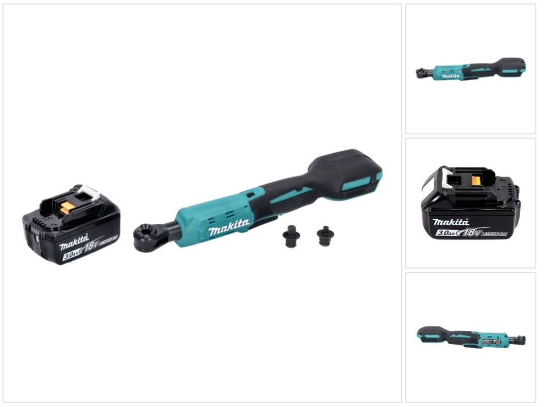 Makita DWR 180 F1 Akku Ratschenschrauber 18 V 47,5 Nm 1/4" 3/8" + 1x Akku 3,0 Ah - ohne Ladegerät