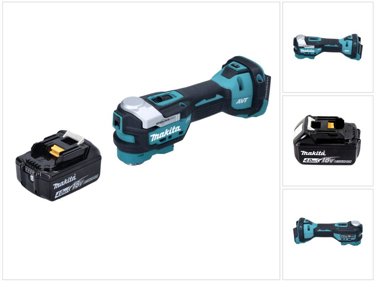 Makita DTM 52 M1 Akku Multifunktionswerkzeug 18 V Starlock Max Brushless + 1x Akku 4,0 Ah - ohne Ladegerät