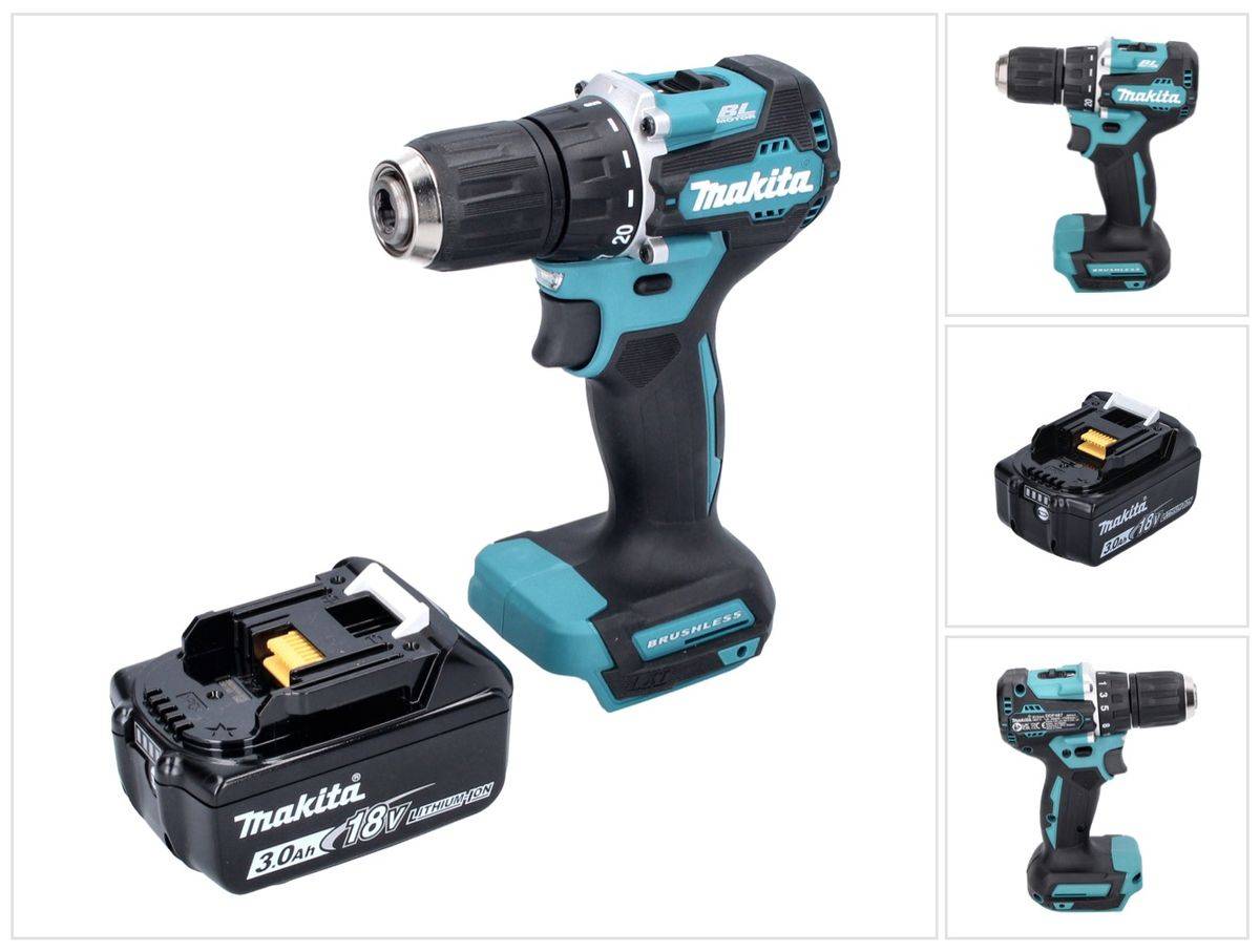 Makita DDF 487 F1 Akku Bohrschrauber 18 V 40 Nm Brushless + 1x Akku 3,0 Ah - ohne Ladegerät