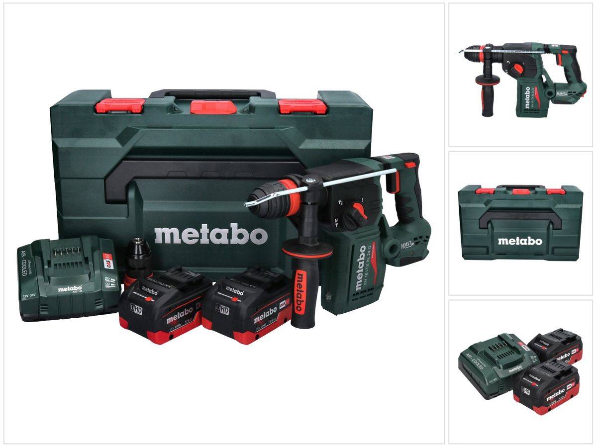 Metabo KH 18 LTX BL 24 Q Akku Kombihammer 18 V 2,2 J + 2x Akku 5,5 Ah + Ladegerät + metaBOX ( 601714660 )