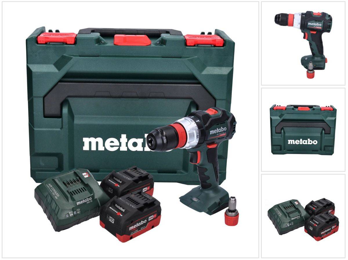 Metabo BS 18 LT BL Q Akku Bohrschrauber 18 V 75 Nm Brushless + 2x Akku 8,0 Ah + Ladegerät + metaBOX
