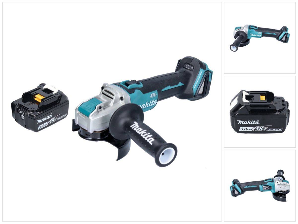 Makita DGA 521 F1X1 Akku Winkelschleifer 18 V 125 mm X-LOCK Brushless + 1x Akku 3,0 Ah - ohne Ladegerät