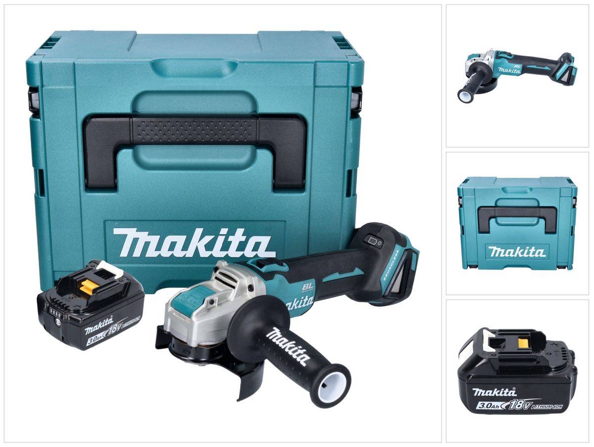 Makita DGA 521 F1X1J Akku Winkelschleifer 18 V 125 mm X-LOCK Brushless + 1x Akku 3,0 Ah + Makpac - ohne Ladegerät