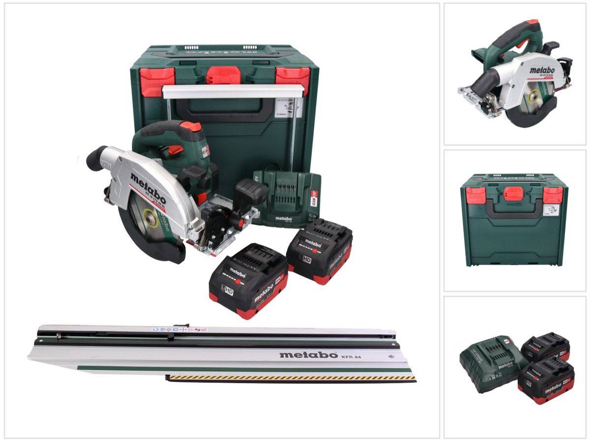 Metabo KS 18 LTX 66 BL Akku Handkreissäge 18 V 165 mm + 2x Akku 5,5 Ah + Ladegerät + Kappschiene + metaBOX