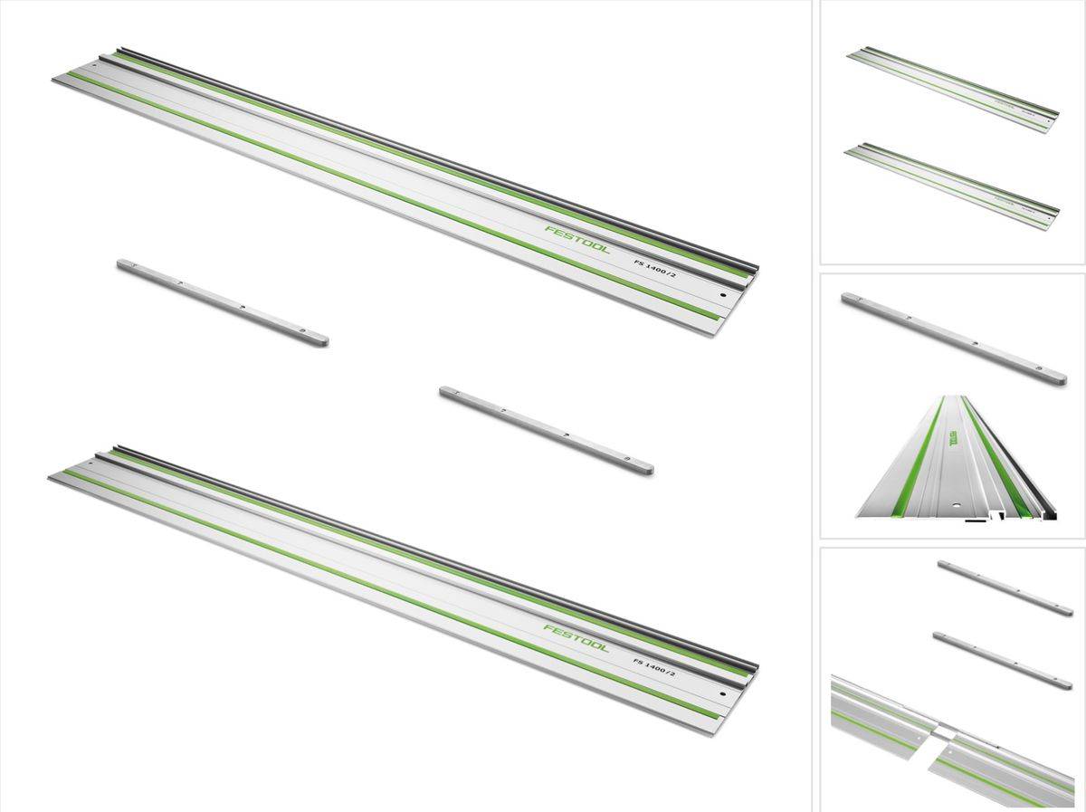 Festool FS 1400/2 Führungsschiene 1400 mm 2 Stk. ( 2x 491498 ) + 2x Verbindungsstück FSV ( 2x 482107 )