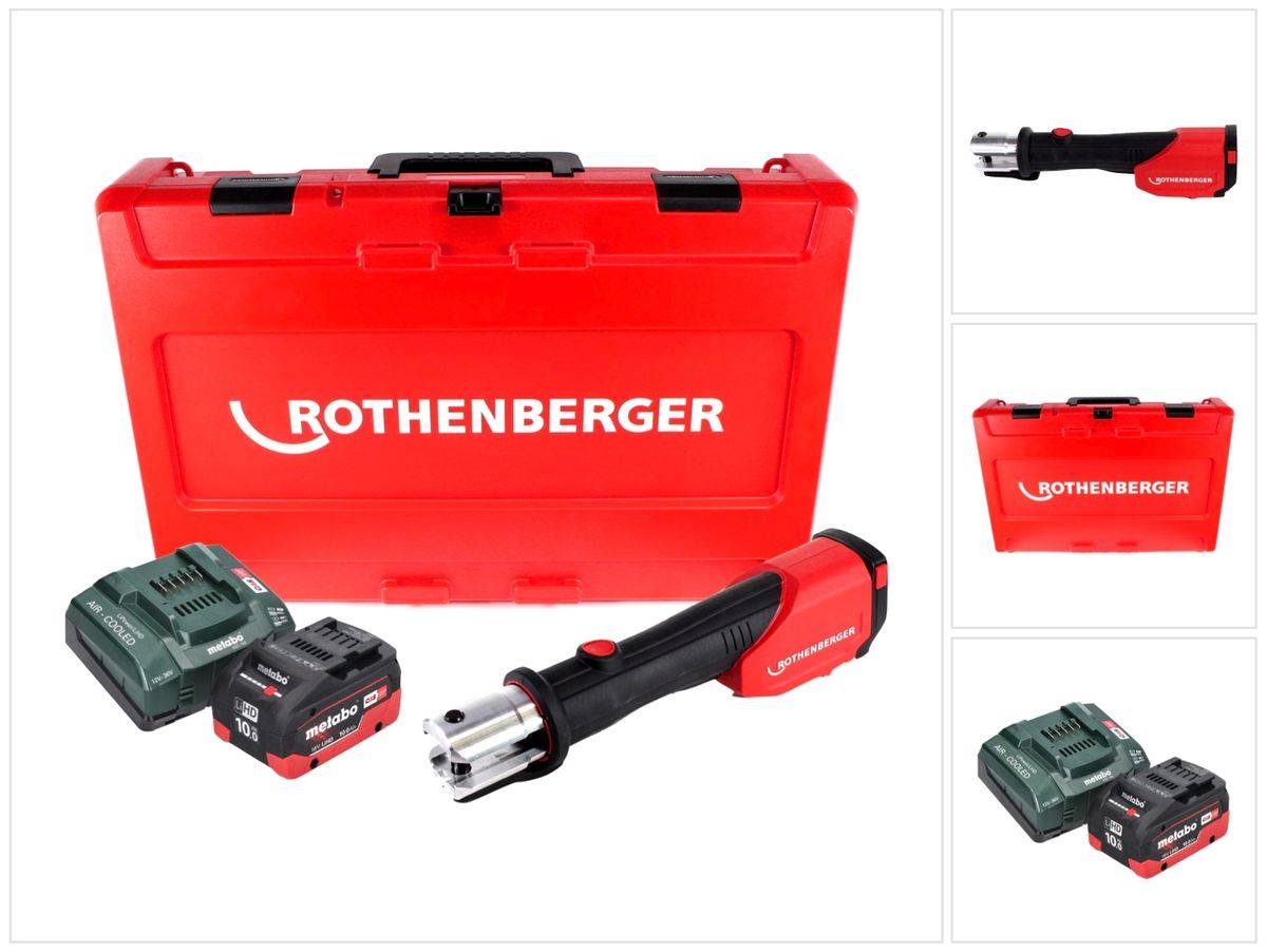 Rothenberger ROMAX 4000 Akku Pressmaschine 18 V elektrohydraulisch + 1x Akku 10,0 Ah CAS + Ladegerät + Koffer