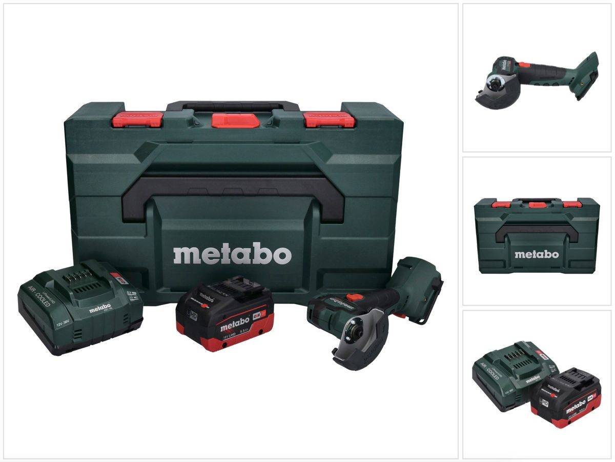 Metabo CC 18 LTX Akku Winkelschleifer 18 V 76 mm Brushless + 1x Akku 5,5Ah + Ladegerät + metaBOX