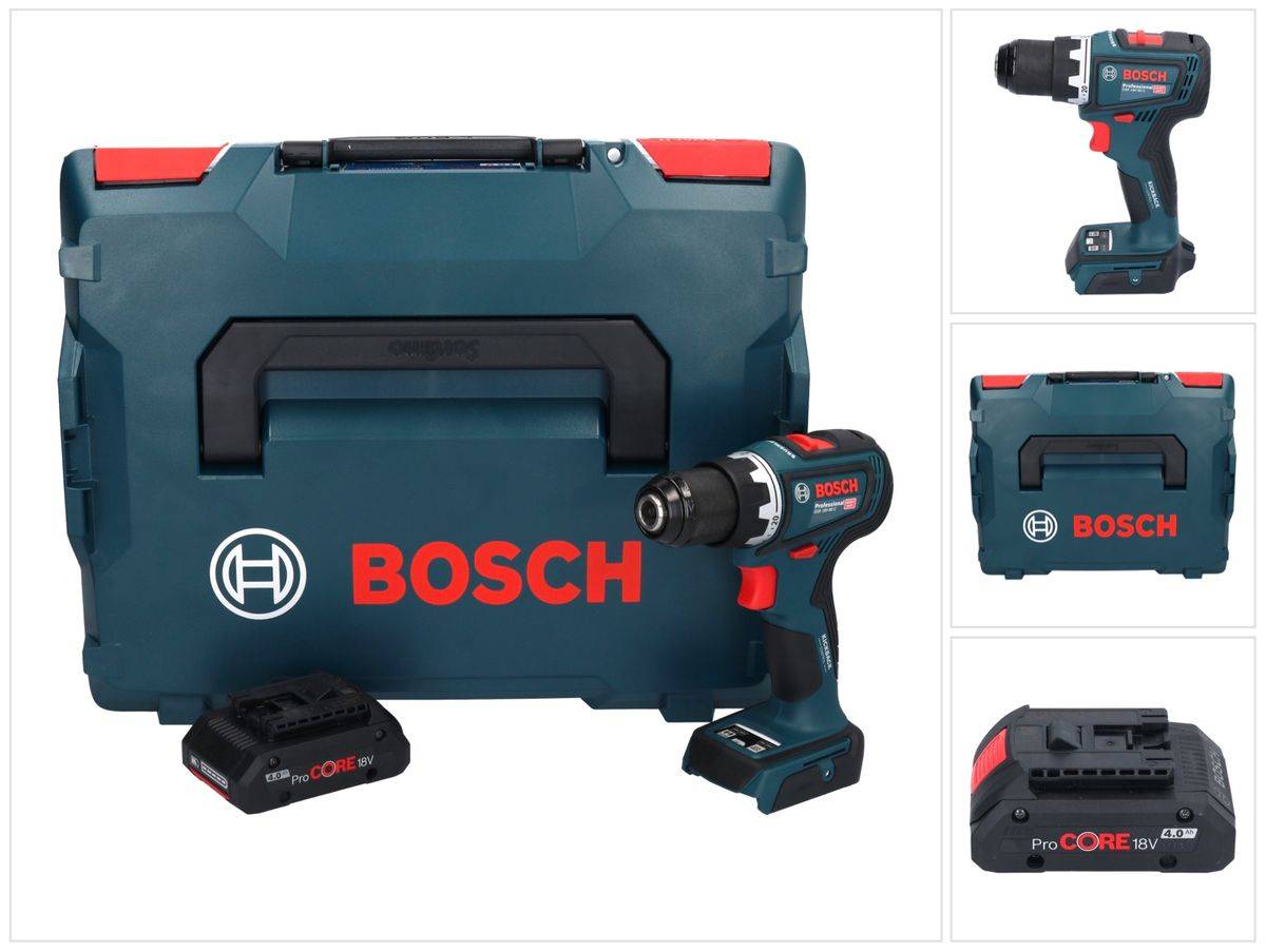Bosch GSR 18V-90 C Professional Akku Bohrschrauber 18 V 64 Nm Brushless + 1x ProCORE Akku 4,0 Ah + L-Boxx - ohne Ladegerät