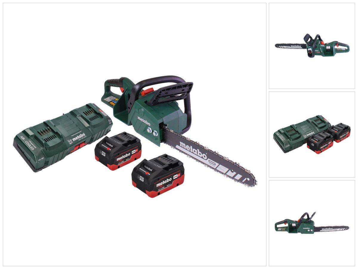 Metabo MS 36-18 LTX BL 40 Akku Kettensäge 36 V ( 2x 18 V ) 40 cm 22 m/s Brushless + 2x Akku 8,0 Ah + Doppel Ladegerät