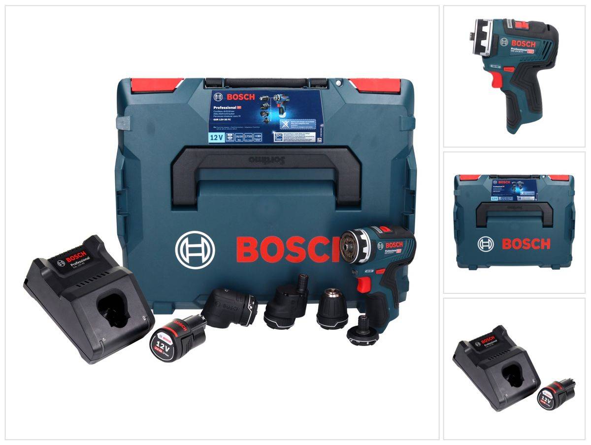Bosch GSR 12V-35 FC Professional Akku Bohrschrauber 12 V 35 Nm Brushless + 1x Akku 3,0 Ah + Ladegerät + L-Boxx
