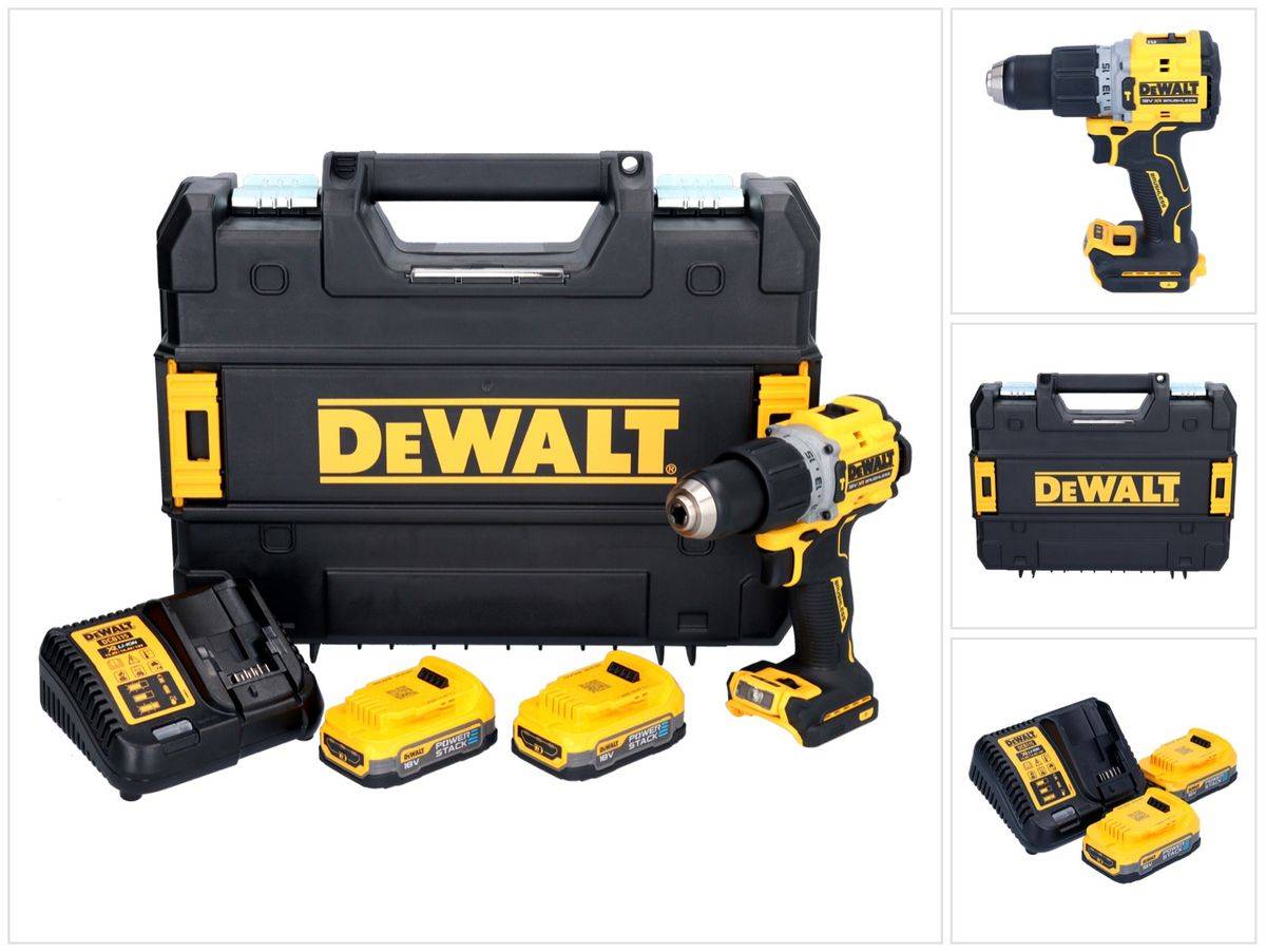DeWalt DCD 805 E2T Akku Schlagbohrschrauber 18 V 90 Nm Brushless + 2x Akku 1,7 Ah + Ladegerät + TSTAK