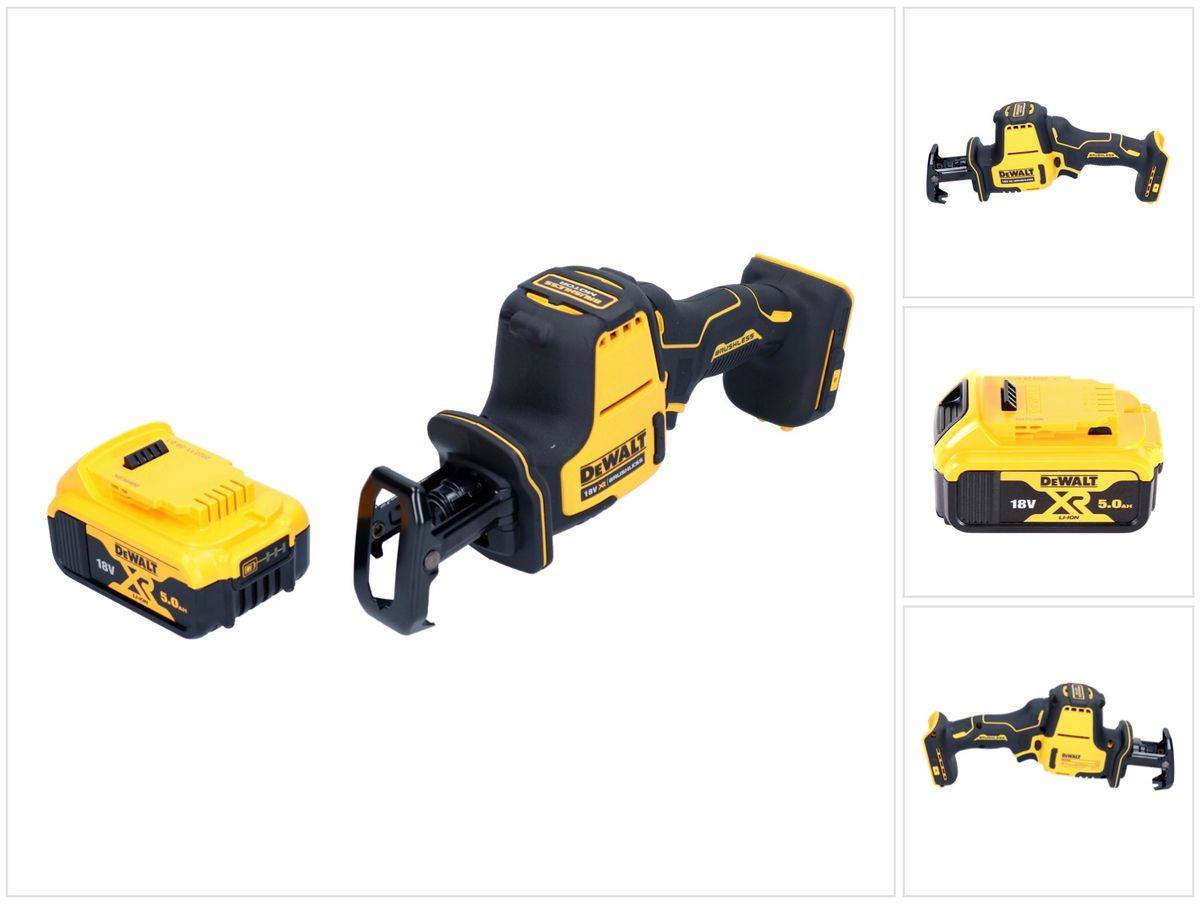 DeWalt DCS 369 N Akku Säbelsäge Reciprosäge 18 V Brushless + 1x Akku 5,0 Ah - ohne Ladegerät
