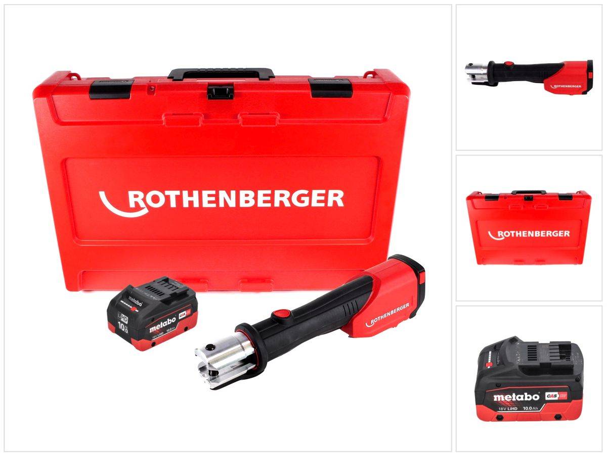 Rothenberger ROMAX 4000 Akku Pressmaschine 18 V elektrohydraulisch + 1x Akku 10,0 Ah CAS + Koffer - ohne Ladegerät