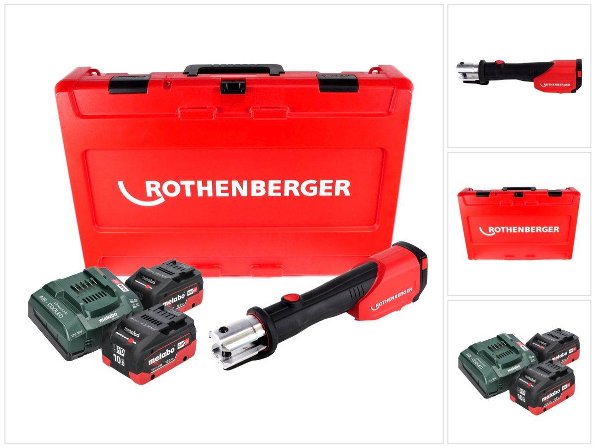 Rothenberger ROMAX 4000 Akku Pressmaschine 18 V elektrohydraulisch + 2x Akku 10,0 Ah CAS + Ladegerät + Koffer