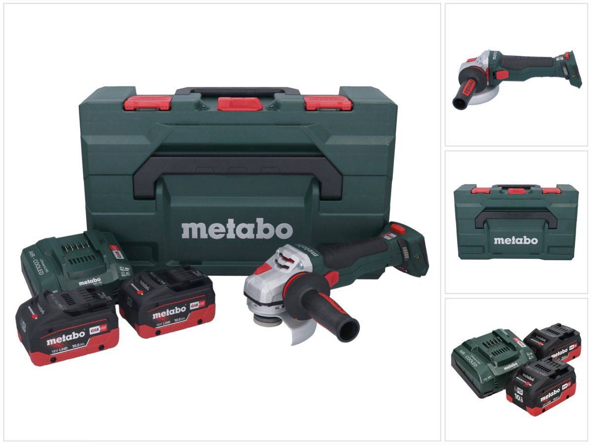 Metabo WB 18 LTX BL 15-125 Quick Akku Winkelschleifer 18 V 125 mm Brushless + 2x Akku 10,0 Ah + Ladegerät + metaBOX
