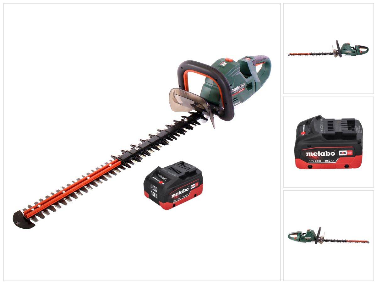Metabo HS 18 LTX BL 65 Akku Heckenschere 18 V 60 cm Brushless + 1x Akku 10,0 Ah - ohne Ladegerät