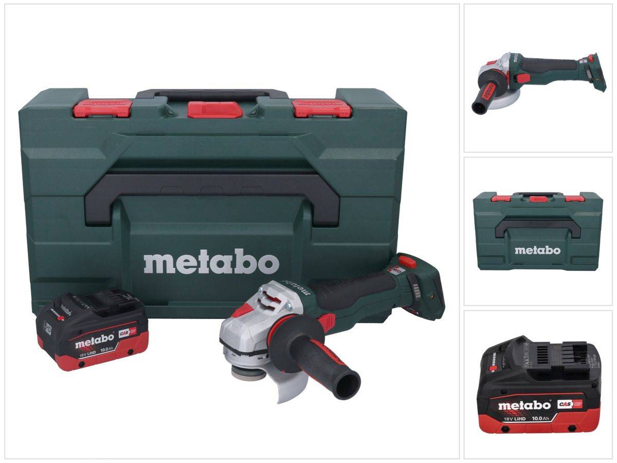 Metabo WB 18 LTX BL 15-125 Quick Akku Winkelschleifer 18 V 125 mm Brushless + 1x Akku 10,0 Ah + metaBOX - ohne Ladegerät