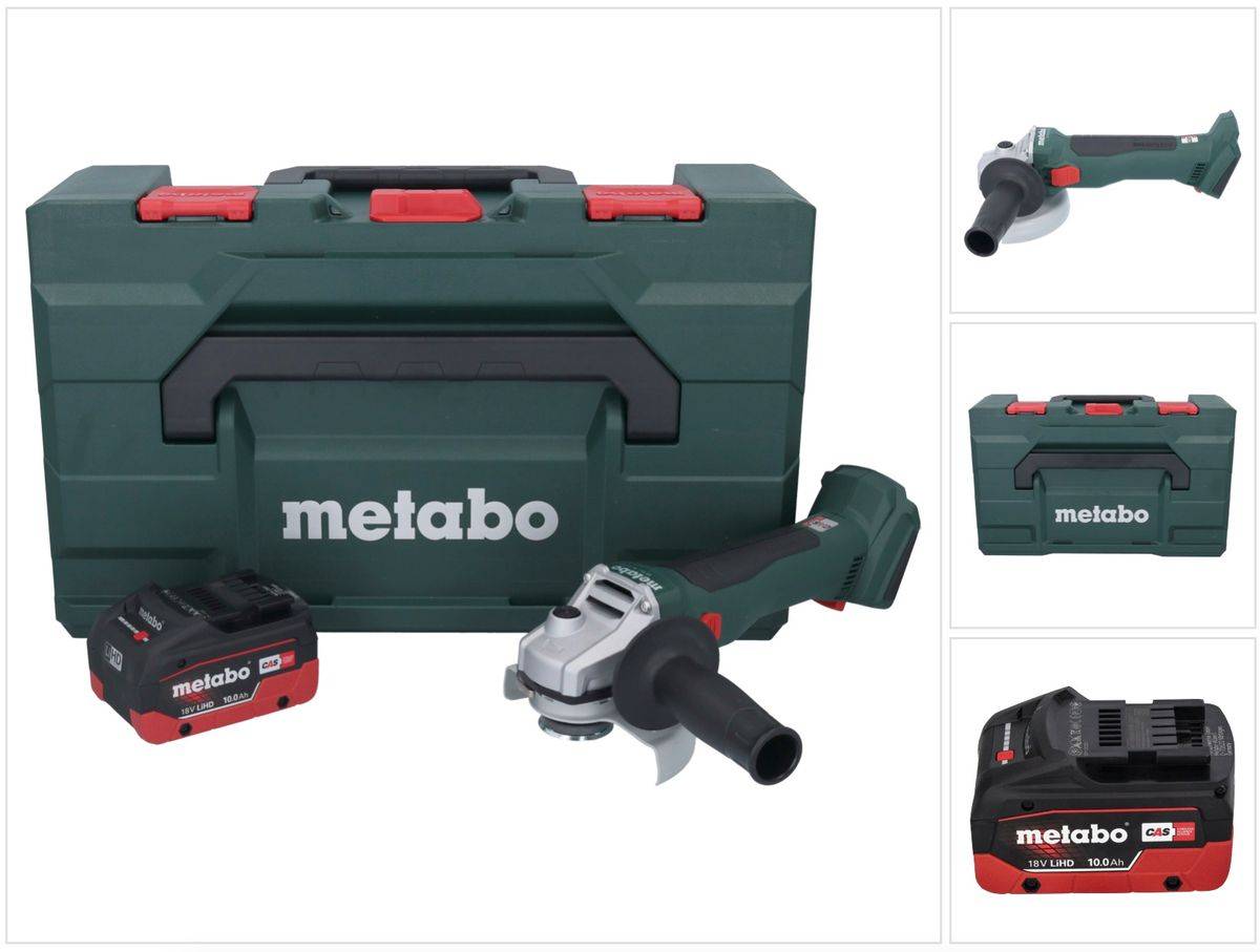 Metabo W 18 L BL 9-125 Akku Winkelschleifer 18 V 125 mm Brushless + 1x Akku 10,0 Ah + metaBOX - ohne Ladegerät