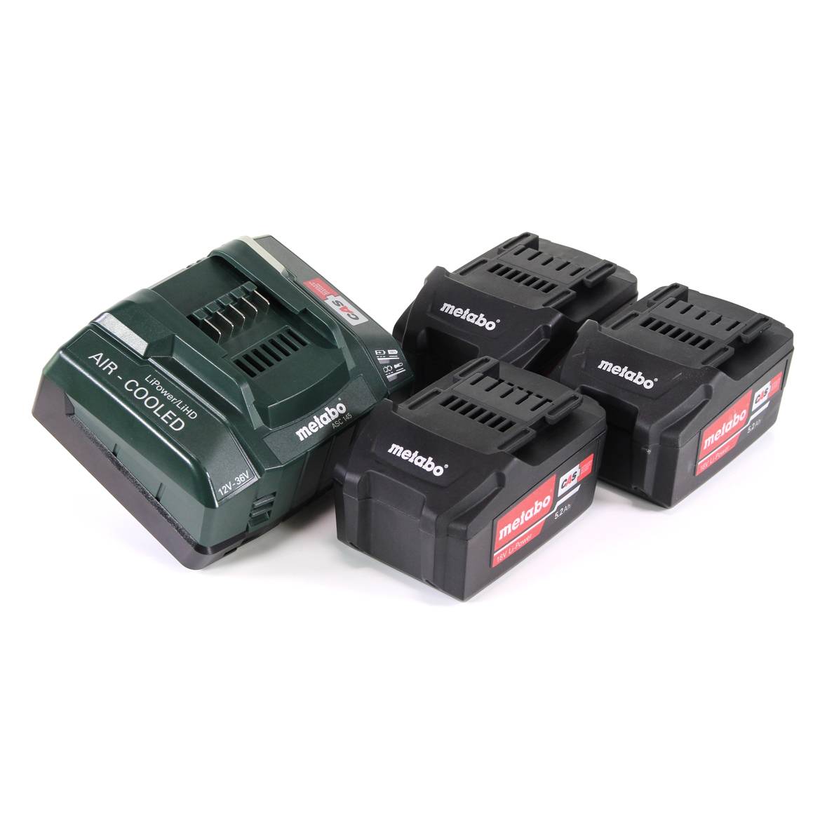 Metabo Akku Basis Set 18V mit 3x Akku 5,2Ah + Ladegerät ASC 145 ( 685048000 )