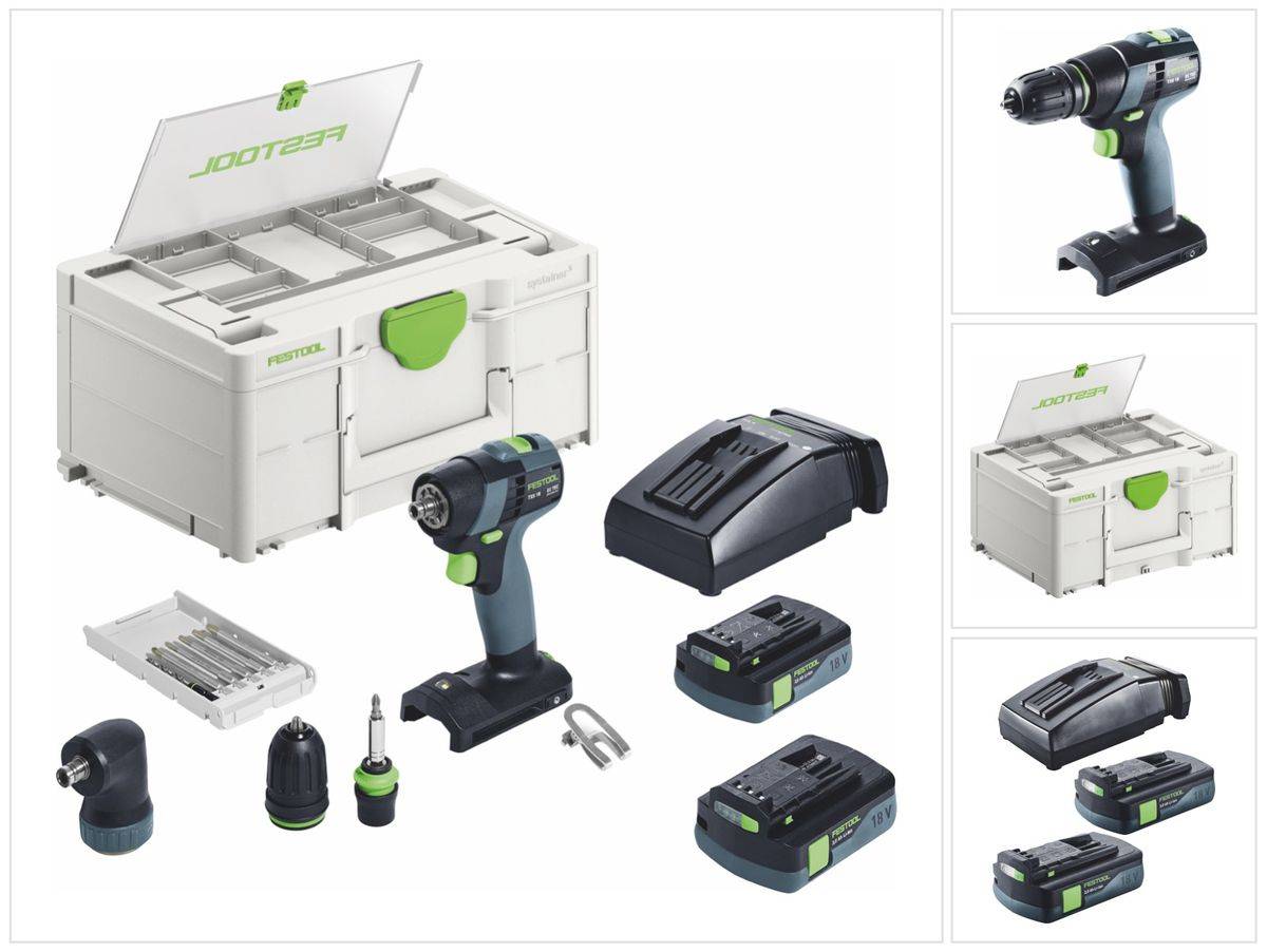 Festool TXS 18 C 3,0-Set Akku Bohrschrauber 18 V 40 Nm Brushless ( 576896 ) + 2x Akku 3,0 Ah + Ladegerät + Systainer