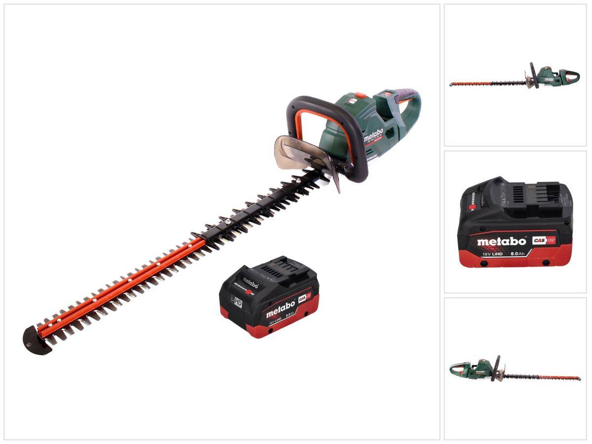 Metabo HS 18 LTX BL 75 Akku Heckenschere 18 V 75 cm Brushless + 1x Akku 8,0 Ah - ohne Ladegerät