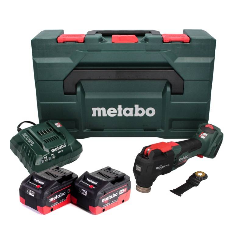 Metabo MT 18 LTX BL QSL Akku Multitool 18 V Brushless Starlock Plus + 2x Akku 8,0 Ah + Ladegerät + metaBOX