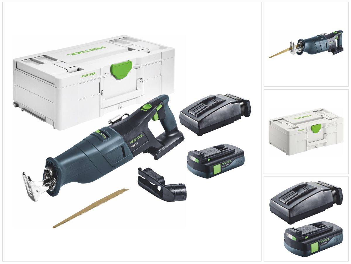 Festool RSC 18 EB-Basic Akku Säbelsäge 18 V Brushless + 1x Akku 3,0 Ah + Ladegerät + Systainer